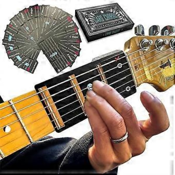 15 Gitarrackordsreferenskort Plastövningsverktyg Träningsverktyg för Aspirerande Musiker och Musiklärare