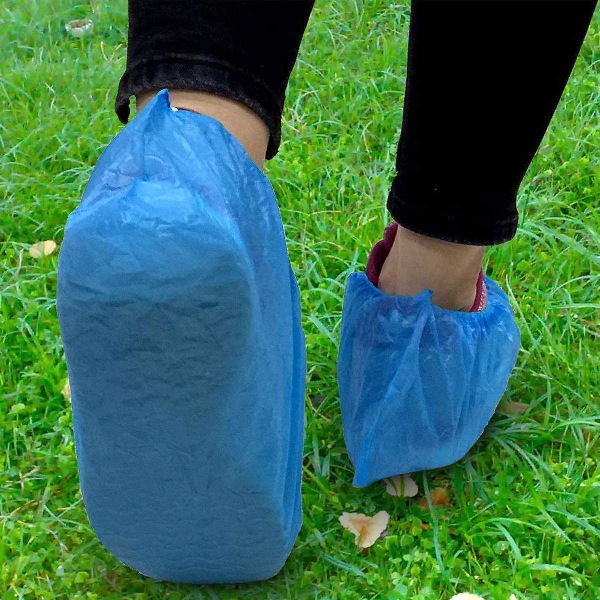 100 st plastskoskydd Vattentäta Dammsäkra Skoskydd För Golv, Blå, One Size Fits All
