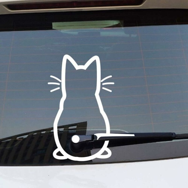 Cute Kitty Cat Car Wiper Art Sticker Decor BAnimal Cat Mural Art