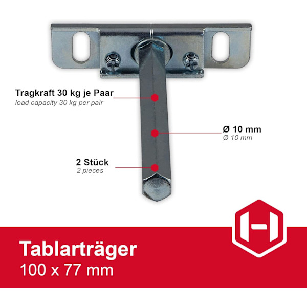 Metallfäste för flytande hyllor - Låg profil väggfäste - C