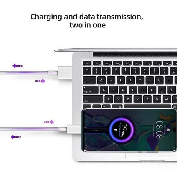 USB Type C Kabel 6a Snabbladdningskabel För Samsung S21 S20 Huawei P40