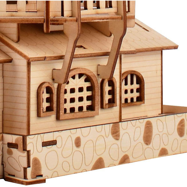 Træ hollandsk vindmølle 3d puslespil model kits samlet pædagogisk 3d puslespil udfordring gave til voksne