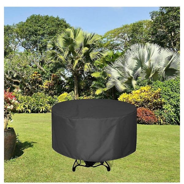 Garden Furniture Cover 210d Oxford Fabric Furniture Cover Waterproof Garden Table Cover Tarp With Rope And Buckle Lock-round-130*71cm