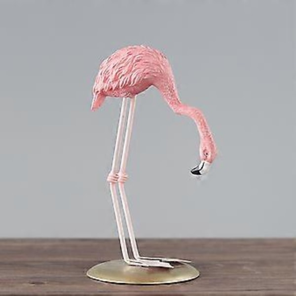 3 Stykker Stående Flamingo Dyr Resin Statue Ornament Figurer Skulptur