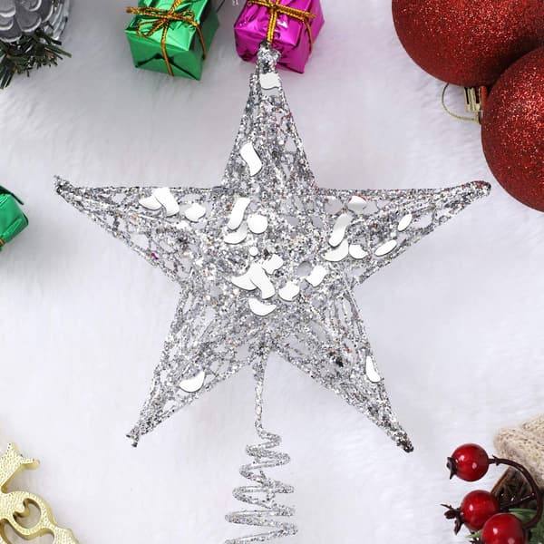 Juletrtopppynt sølv, 23 * 20 * 5cm metall glitter