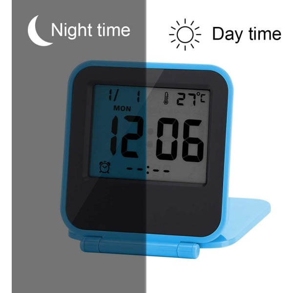 Digital resealarmklocka, Mini hopfällbar bärbar alarmkalender