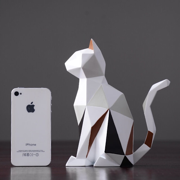 Amoy-Art Kat Dekoration Statue Figurine Dyr Dekor Skulptur Re