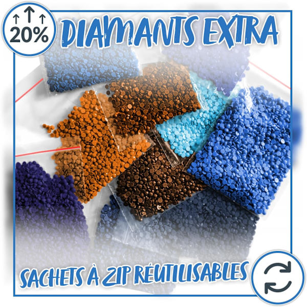 Diamantmålning Komplett Kit 30x40 cm Balettdansös i blå toner
