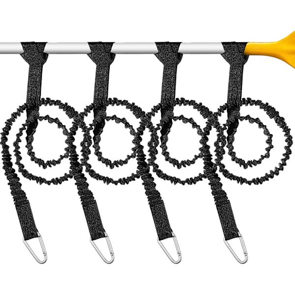 4 stk. kajakpagaj-snore - kajakstang-snore - kajakpagaj-lanyard - strækbar snoet lanyard-snore - kajaktilbehør