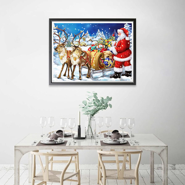 (13) 4 stk DIY diamantmaleri julekit, 5D julebroderi