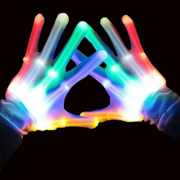 Halloween LED-handsker, der lyser, festartikler, flerfarvede handsker til