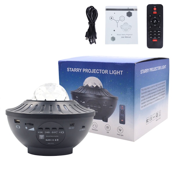 Fjernkontroll RGB laserstjerneprojektor innendørs led alien stjernelampeprojektor 16*11cm