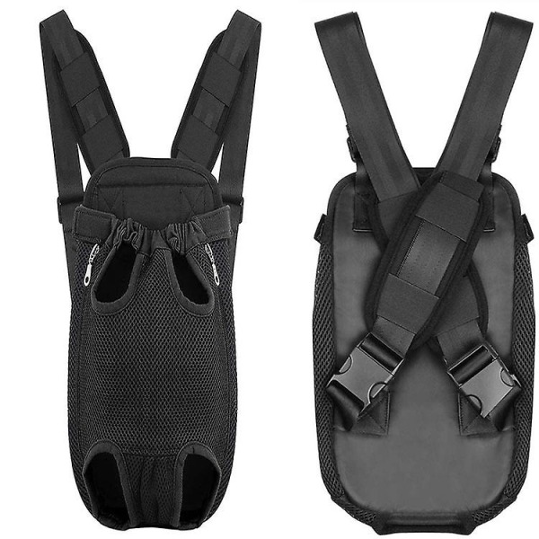 Front Pet Travel Backpack Outdoor Justerbar Bärväska（S Svart）
