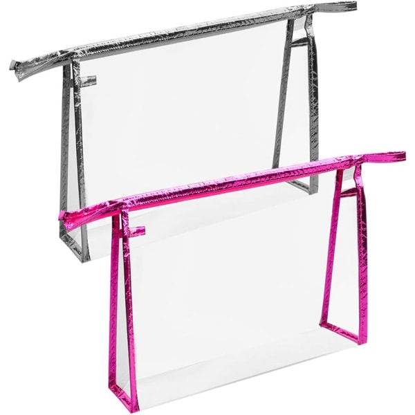2 st Transparent Toalettsäck, Vattentät PVC Kosmetikväska Portab