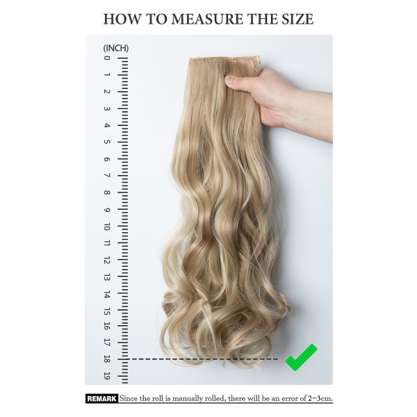 Justerbart pannband osynlig tråd hårförlängning framhäver lång lockigt syntetiskt hårstycke för kvinnor Värmebeständig fiber (12 tum)
