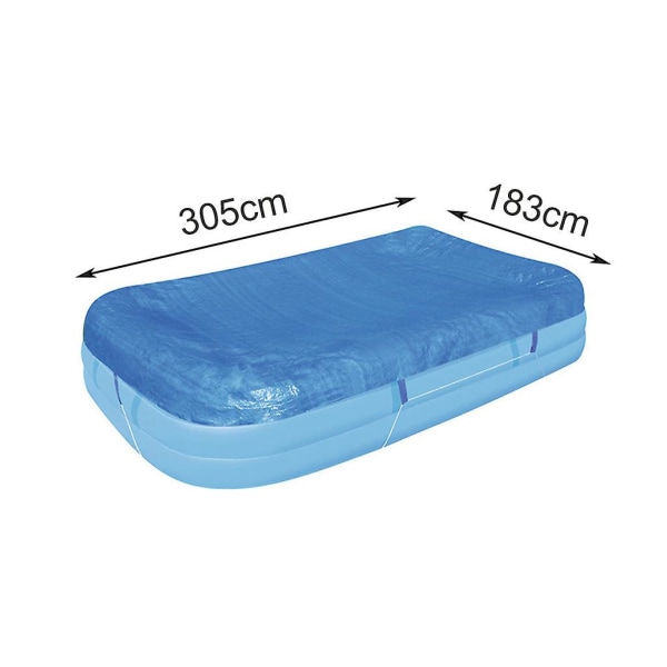 Rektangulärt poolskydd för rektangulär pool, uppgraderat material, tjockare och hållbart, damm- och lövresistent, enkelt att installera (rektangulär 305*183cm)