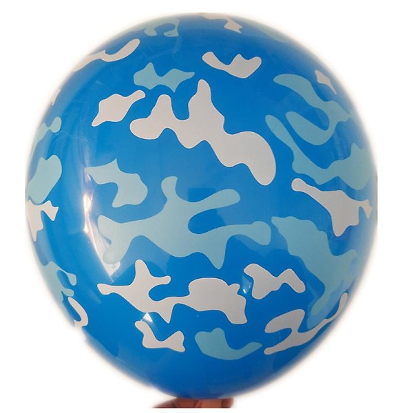 50st kamouflageballonger - 12&quot; Latexballonger Militära fester med jakttema（Blå）