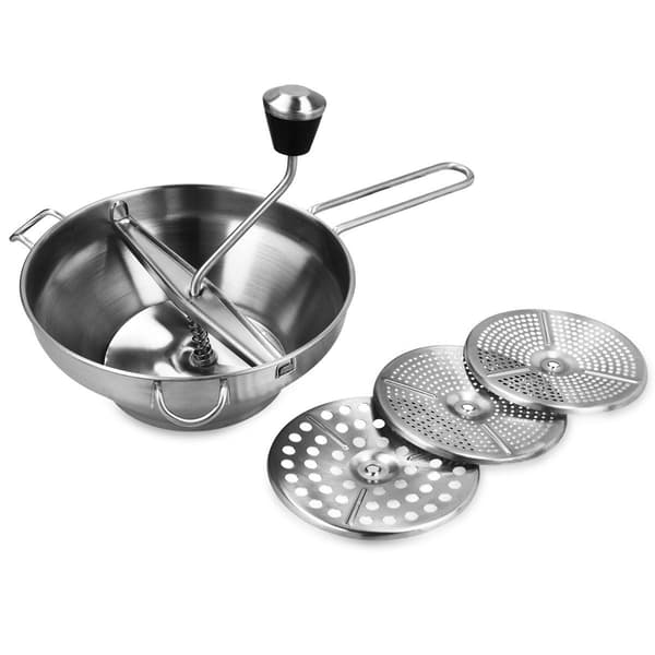Sil av rustfritt stål med 3 silinnsatser - st