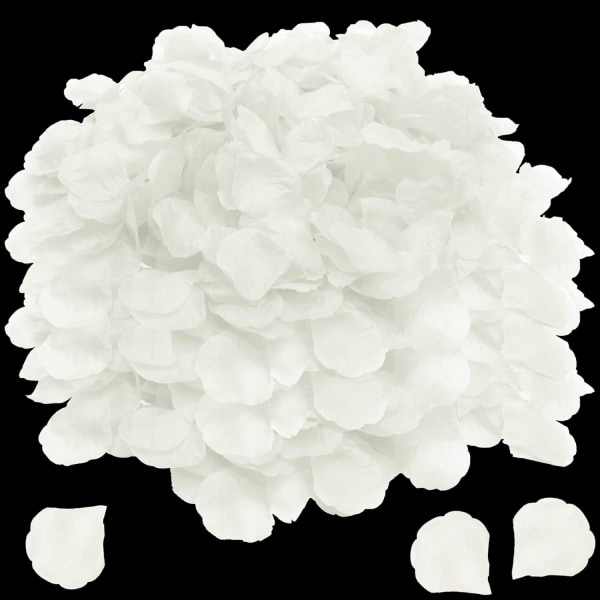 1000 hvite roseblader, hvite kronblader, bryllup, Valentinsdag