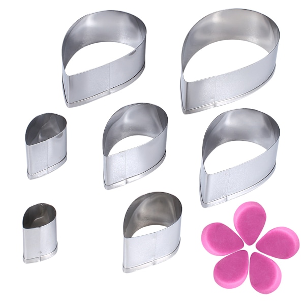 7-delad kakform i droppform, minimetall 3D-fondantform