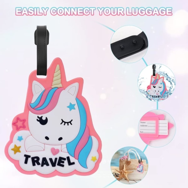 2st Unicorn Pattern Bagage Tag, Handbag Tag Silikon Bagage Tag