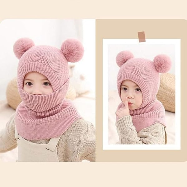 Balaclava Baby Girl Boy Cute Beanie Scarf Winter Warm Earmuffs Kn