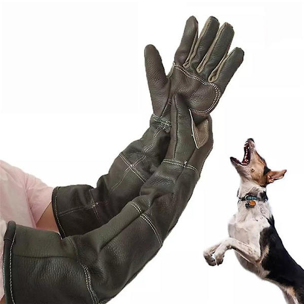 Pet handsker i kohudlæder, anti-greb, anti-bid, beskyttende handske