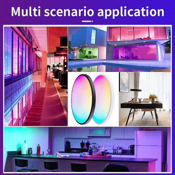 Smart Wifi Led Rundt Taklampe, Hjem Soverom Stue Ambient Lys