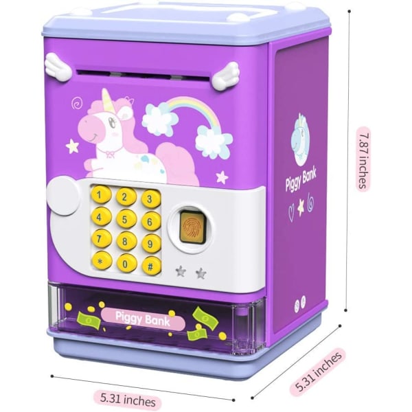 Toy Electronic Mini ATM-sparmaskin med PIN-kod och fingeravtryck
