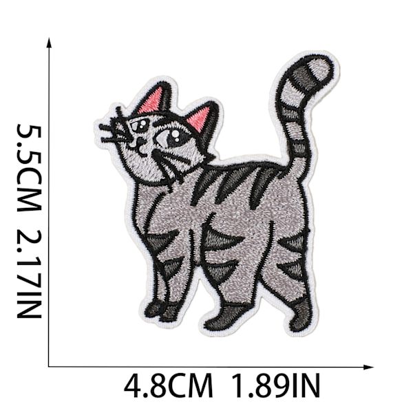18 stk. Cartoon Kitty broderi strygemærker til tøj