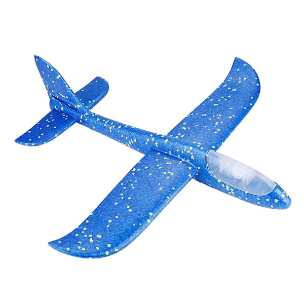 Flygande Mini Kast Glidflygplan Glänsande Natt Flygplan Leksak Hand Launch Flygplan Modell(röd)（Blå）