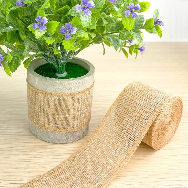 Naturlig sekkestrimmel, 2 ruller jutebånd, vintage gavebånd,