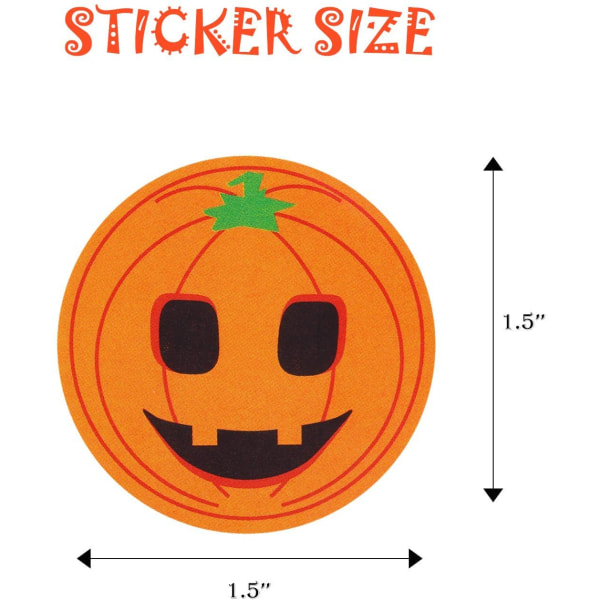 500 st Halloween pumpa klistermärken runda självhäftande rullar Ba