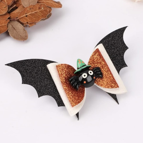 3 st Halloween hårklämmor, Halloween accessoarer fladdermus pumpa skalle