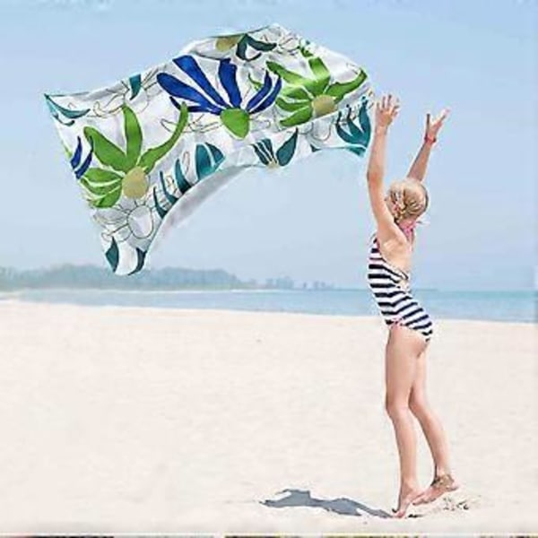 Mikrofiber Strandhåndklæde Super Let Farverigt Badehåndklæde Sandtæt Strandtæppe Multifunktionelt Håndklæde Til Rejser Svømmepøl 28x60 Tommer
