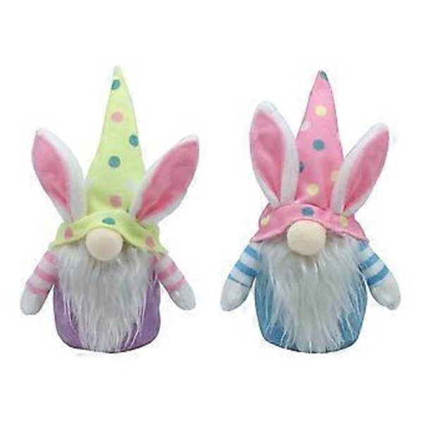 2 st Bedårande Påsk Tomte Dockor Ornament Kanin Tomte Dockor Skrivbordsdekoration