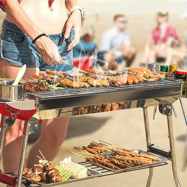 1 stk. BBQ-grill, grillrist i rustfrit stål, multifunktionel