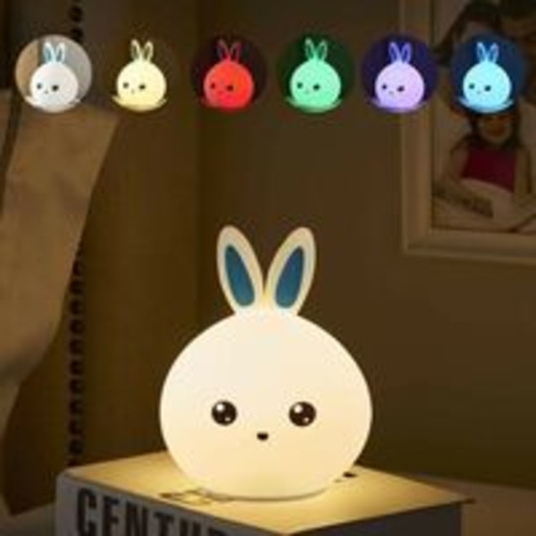 Nattlampa för barn - Bunny LED sänglampa - Flerfärgad Silico