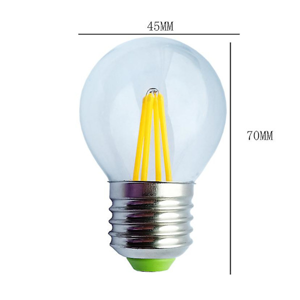 Led E27 Skruelyspære Dimbar, 4w G45 Led Filament Golf Ball Pære, Globe Pære 2700k Varm Hvit, 40w Pære, 5stk