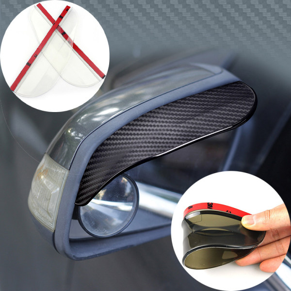 Rétroviseur de voiture en fiber de carbone texturé pluie sourcil couverture  pluie miroir arrière pare-soleil voile d'aluminium 5280