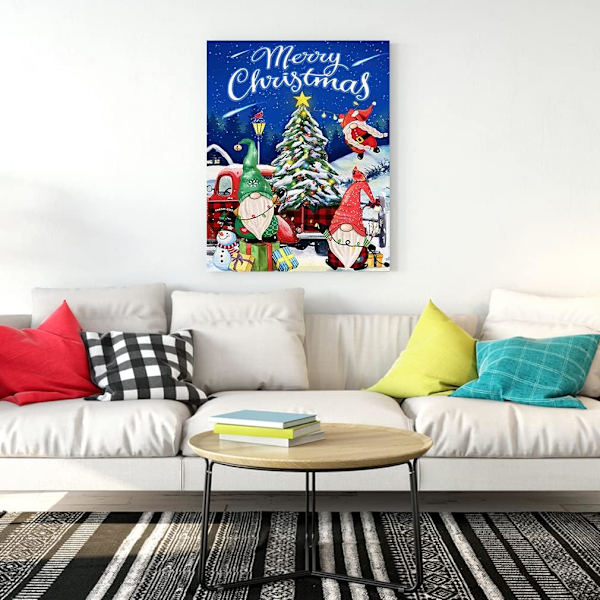 Julklapp Diamantmålning Kits för Vuxna, Gnome Diamantkonst för Vuxna, Diamantprickar Gem Art för Estetisk Rumdekor (Jultomten 12x16 tum)