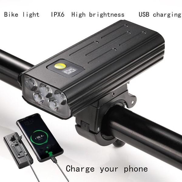 Usb cykellys genopladelig cykellys for og bag cykel forlygte led cykling tilbehør