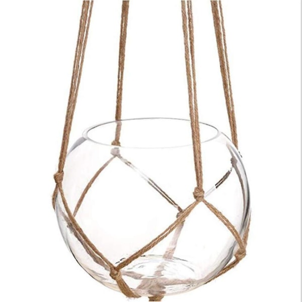 2 Macrame Rope Flower Pot Hanging Basket Ceiling Plant Hanger Woven Hemp Rope Net Bag Hanging Holder(105cm)