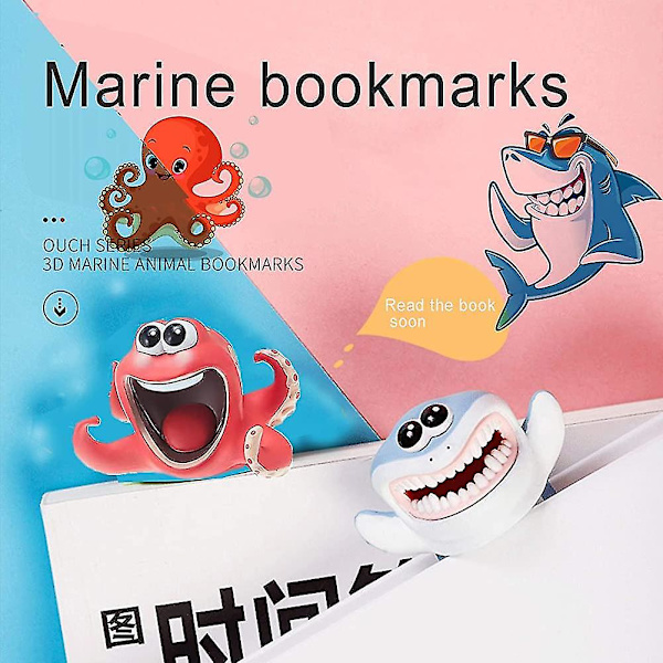 2 kpl söpöjä eläinmerkkejä Aasi &amp; Panda Kirjanmerkit, 3d Hauska Wacky Kirjanmerkki