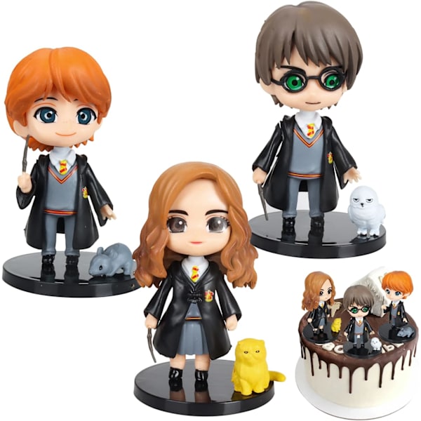 PCS Harry Potter-figurer kakepynt, trollmannkakepynt, mini F