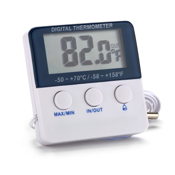 Digitalt fryse-/kjøletermometer med magnet og stativ