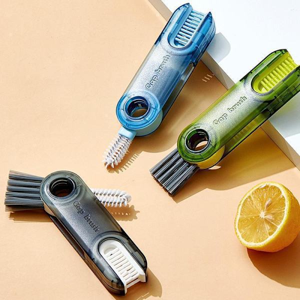 1PC Blå Koppslock Rengöringsborste Set, Flasklock Rengöringsborste, 3
