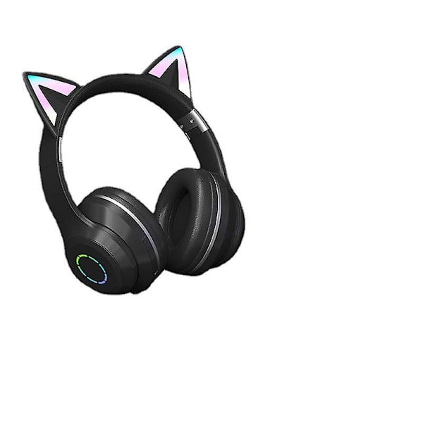 Muodikas Bluetooth-pelikuuloke, jossa kissankorvat ja valaistus (musta)