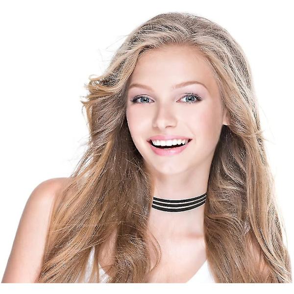 10 stk. Choker Halskæde til Kvinder Piger Sort Klassisk Fløjl Stretch Gotisk Tattoo Blonder