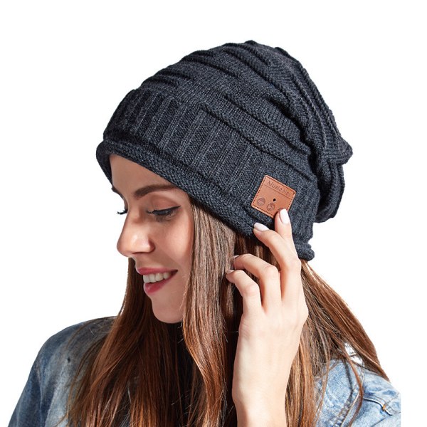 Stickad mössa Trådlös Bluetooth V5.0 Call Stereo Music Shop Hat